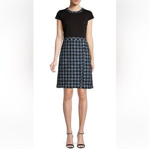 Karl Lagerfeld blue houndstooth dress